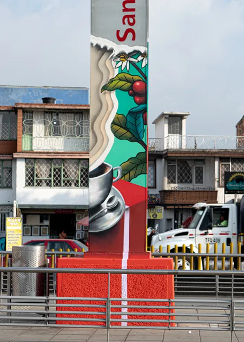 Totem trasmilenio estación santa isabel norte - Hologramas locales k-ops