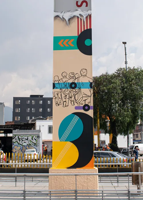 Totem trasmilenio estación santa isabel sur - Hologramas locales k-ops